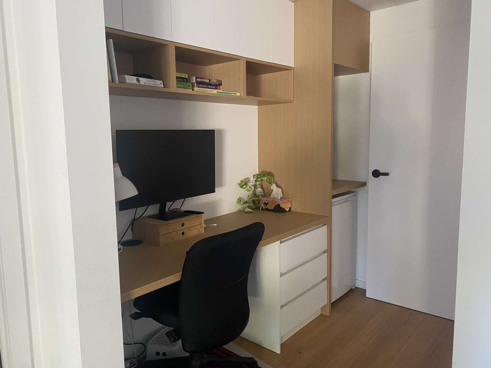 Office / study nook on lower level of home next to downstairs living room