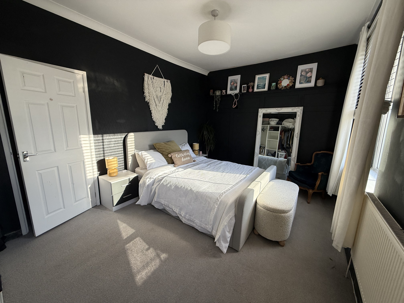 Master bedroom. New layout for the New Year. Hanging and shelf wardrobe storage still available in the room.