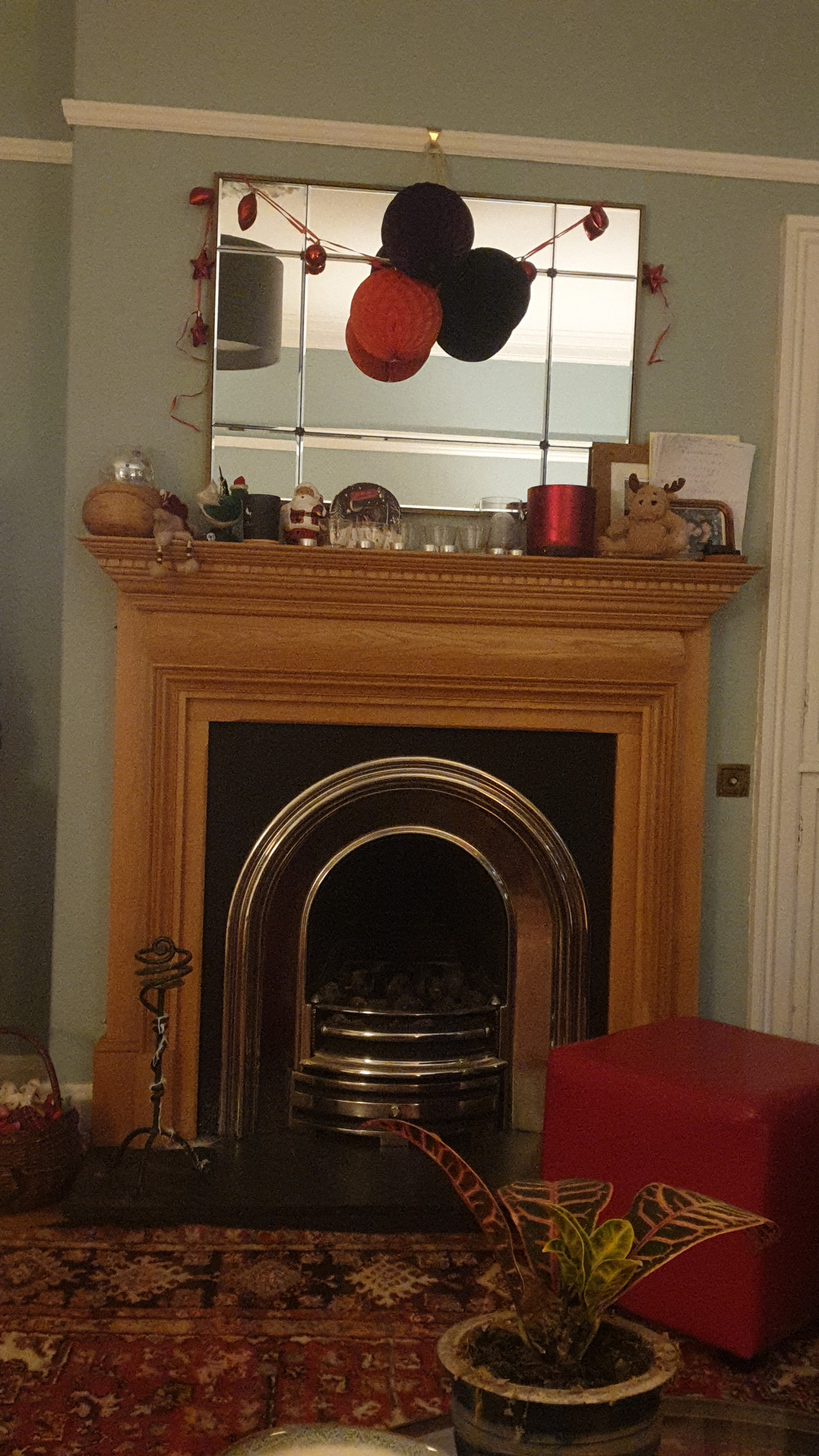 De open haard in onze woonkamer