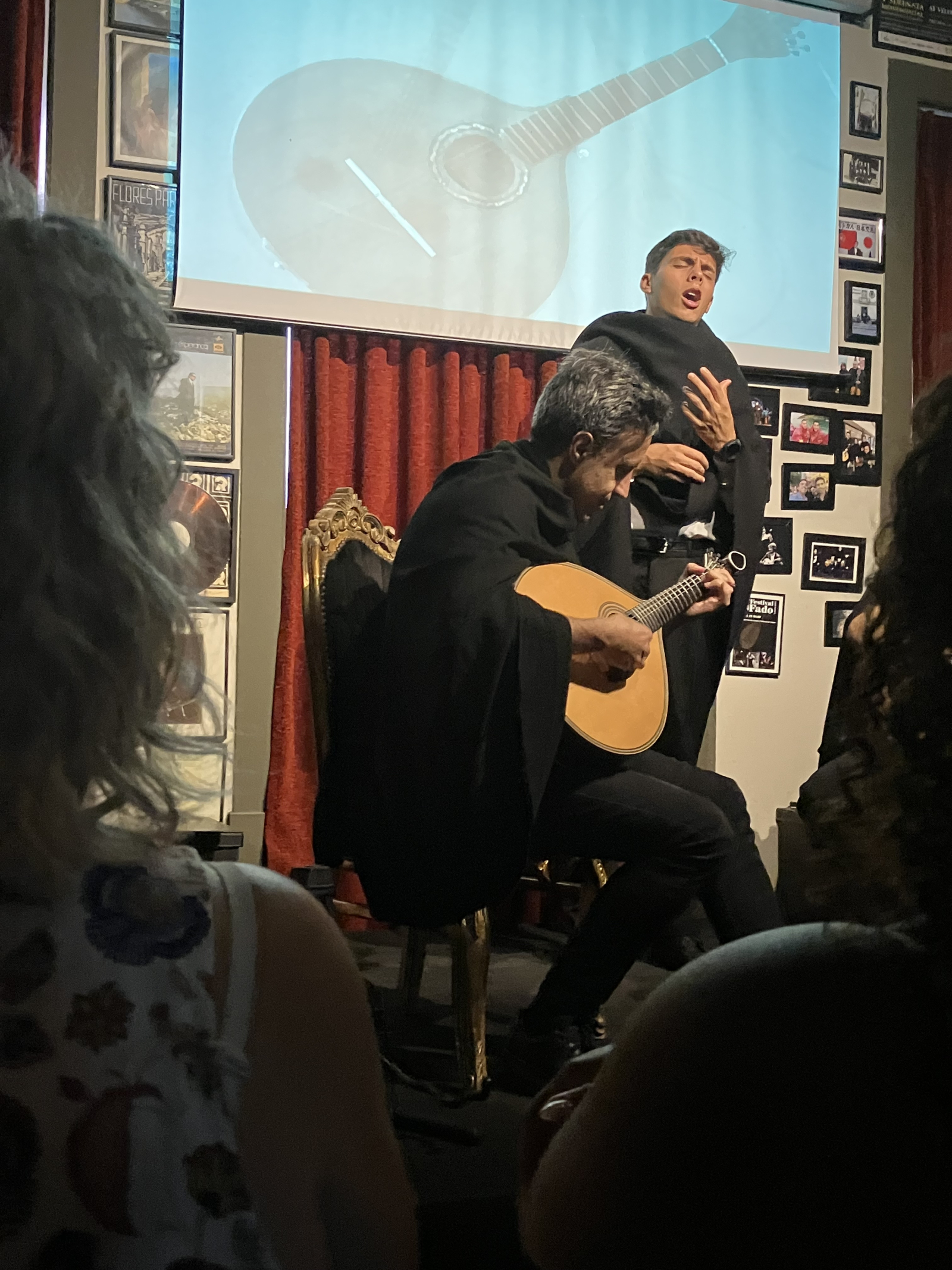 Fado concert - traditionally includes a Portuguese guitar, a classical guitar and a singer (usually, ...