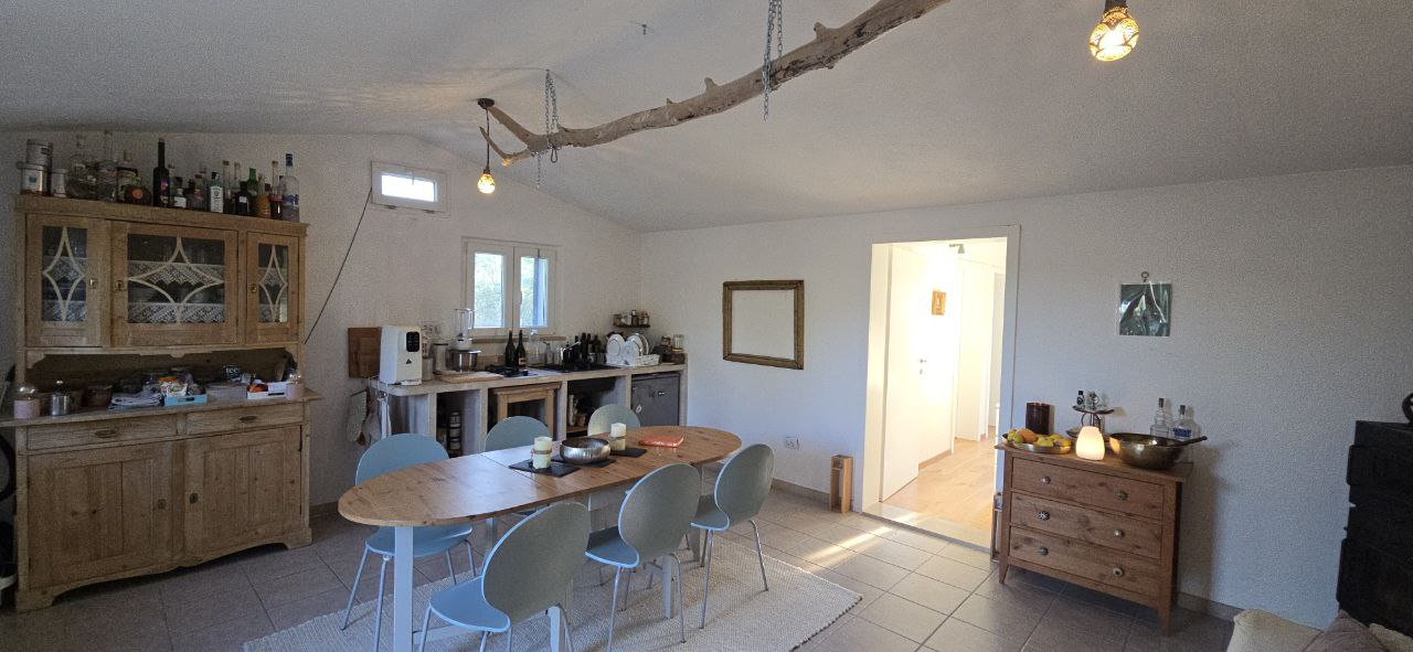 Spacious living room with kitchen, sleeping couch, wood stove for winterperiods. 
Feel free to use ...