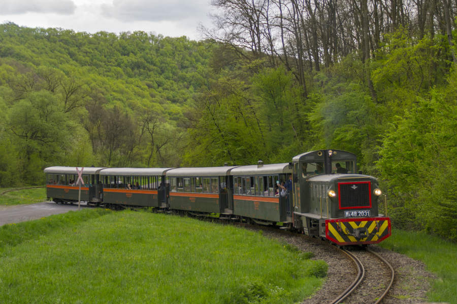 Tiny train in the hills
