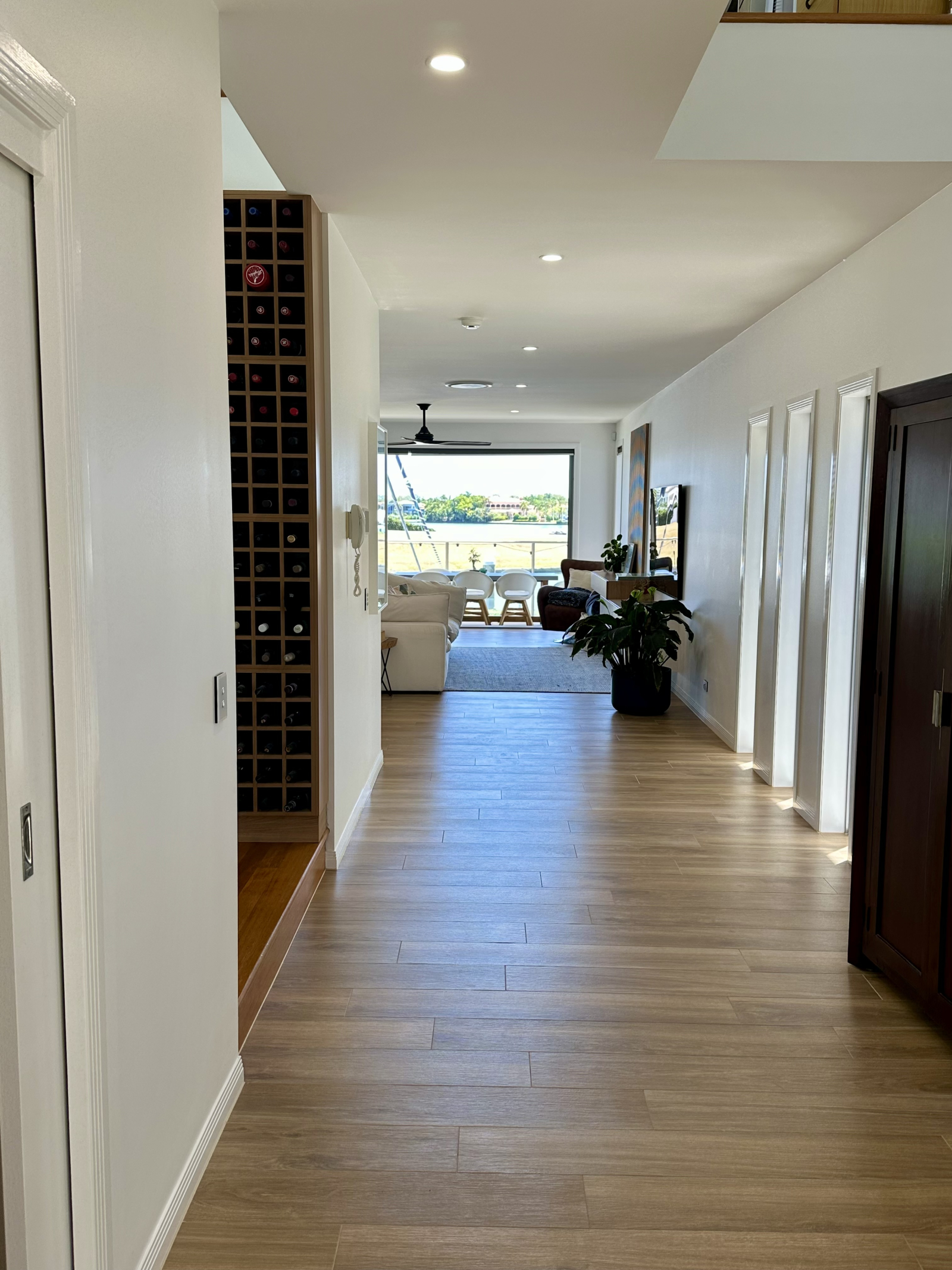 Modern waterfront home in a secure golfing estate.