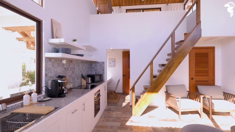 Kitchen and loft access
