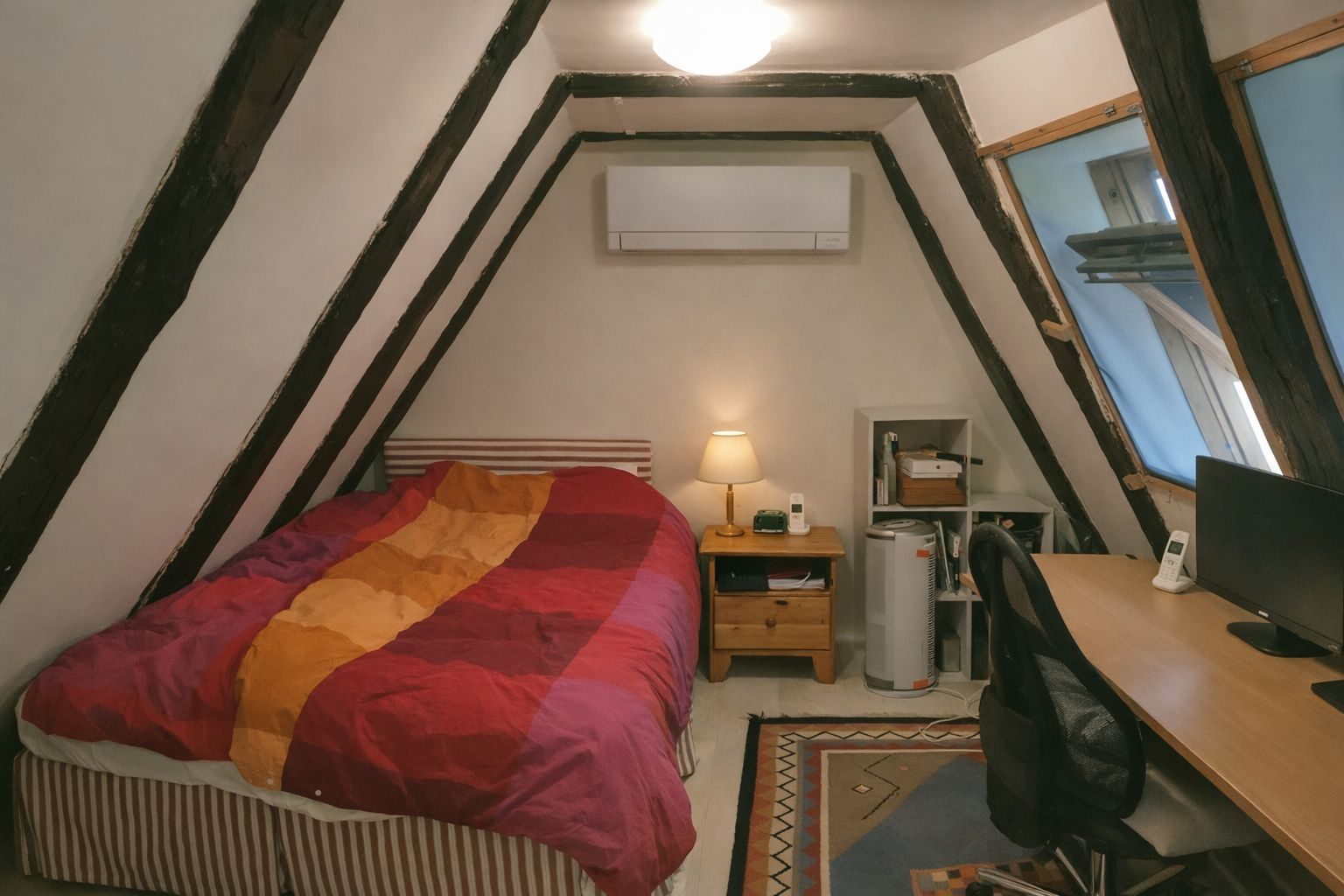 2nd bedroom double bed (140cm) on 1st floor
2ème chambre lit double (140cm) au 1er étage