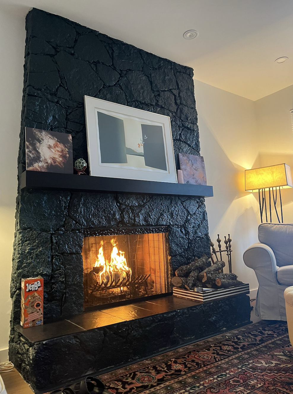 Chimenea de leña en nuestro salón