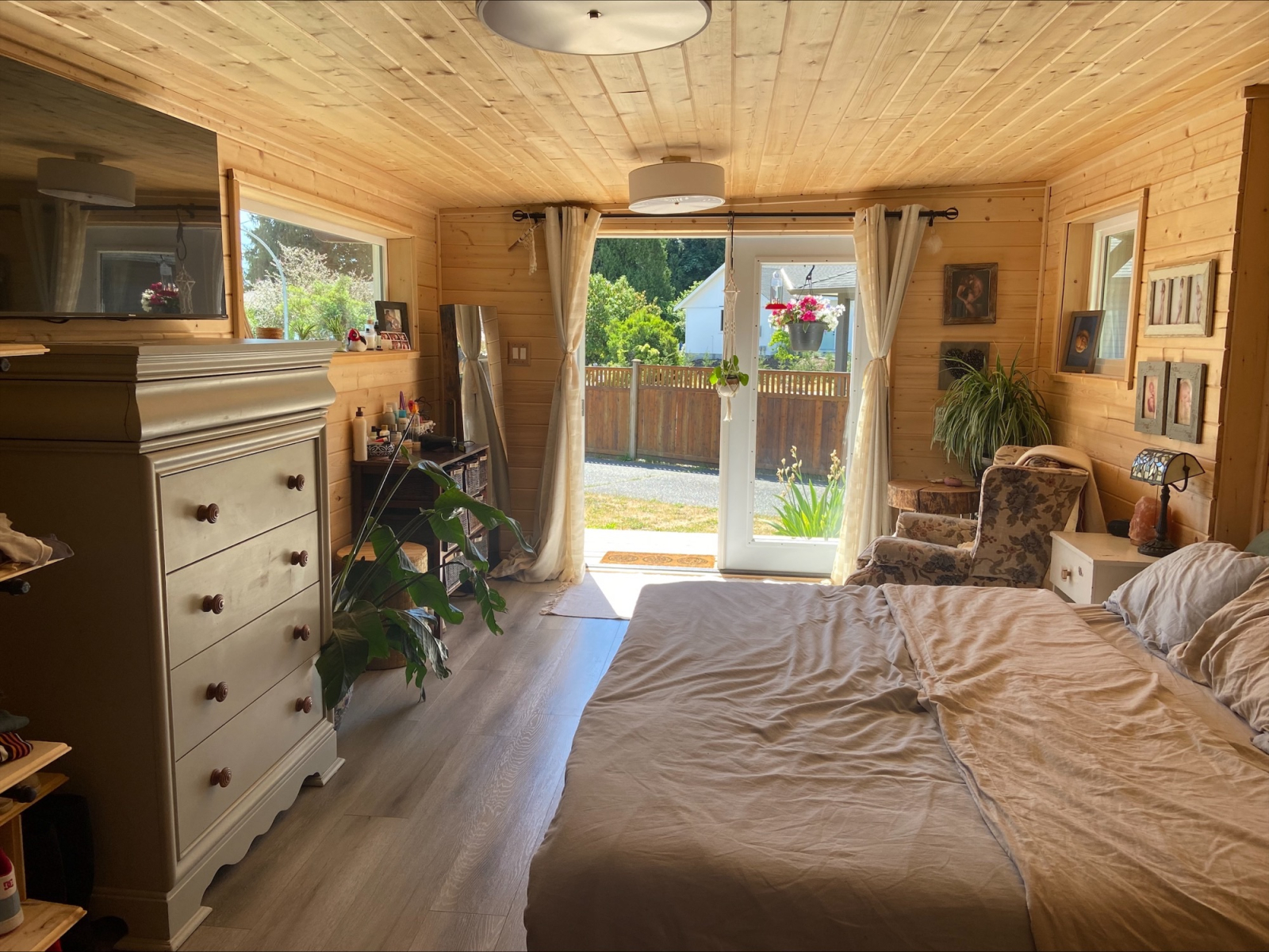 Master bedroom with patio and French doors