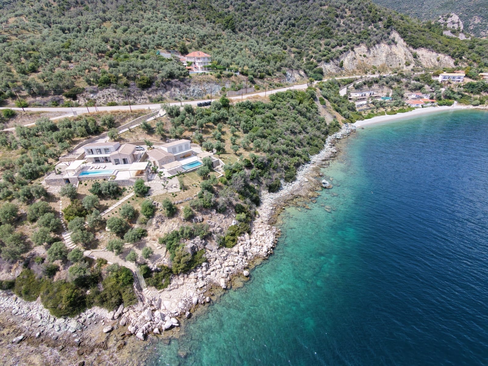 Waterfront Greek Villa with pool and private beach