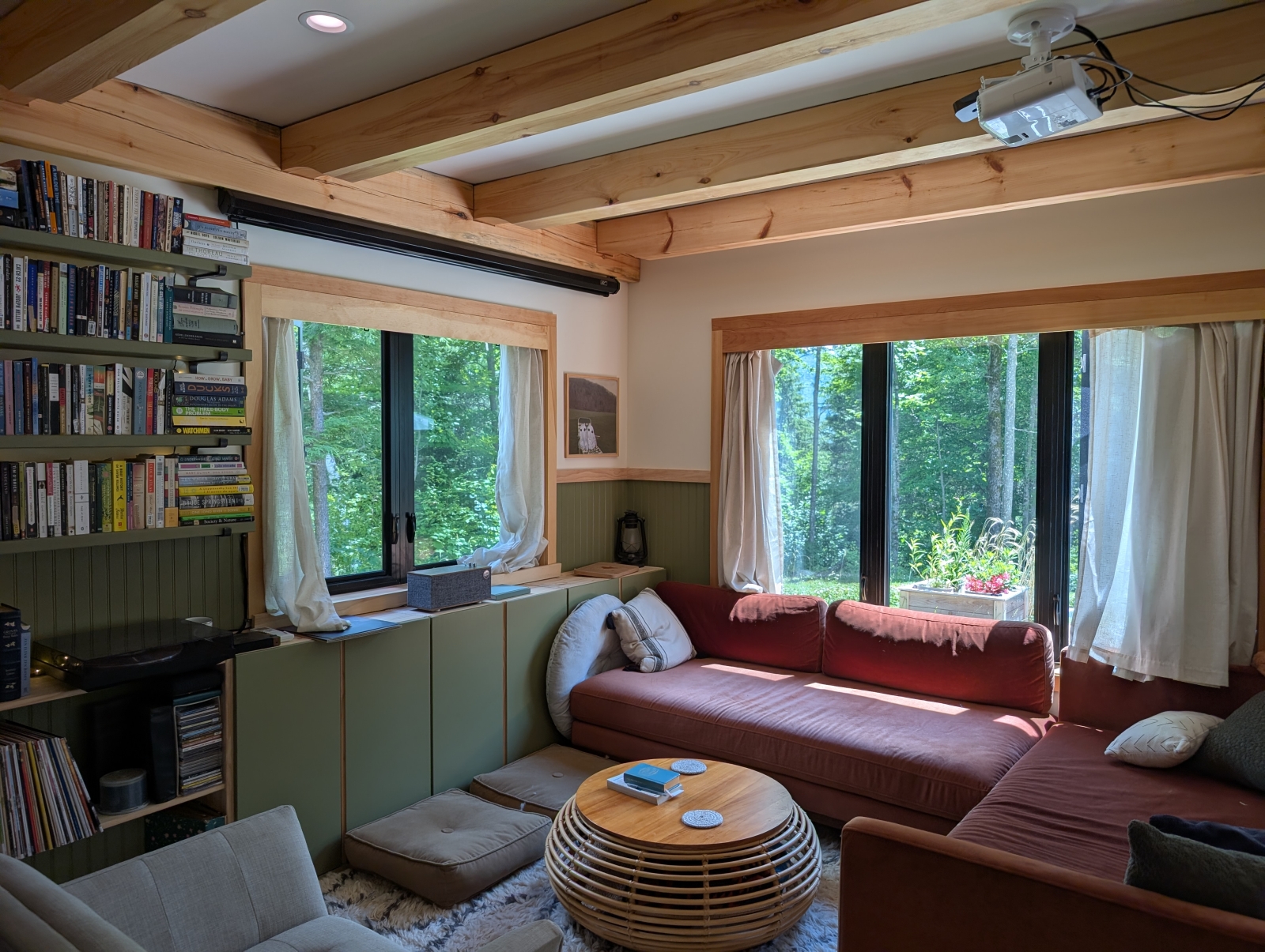 Our comfortable living room gets a lot of beautiful natural light