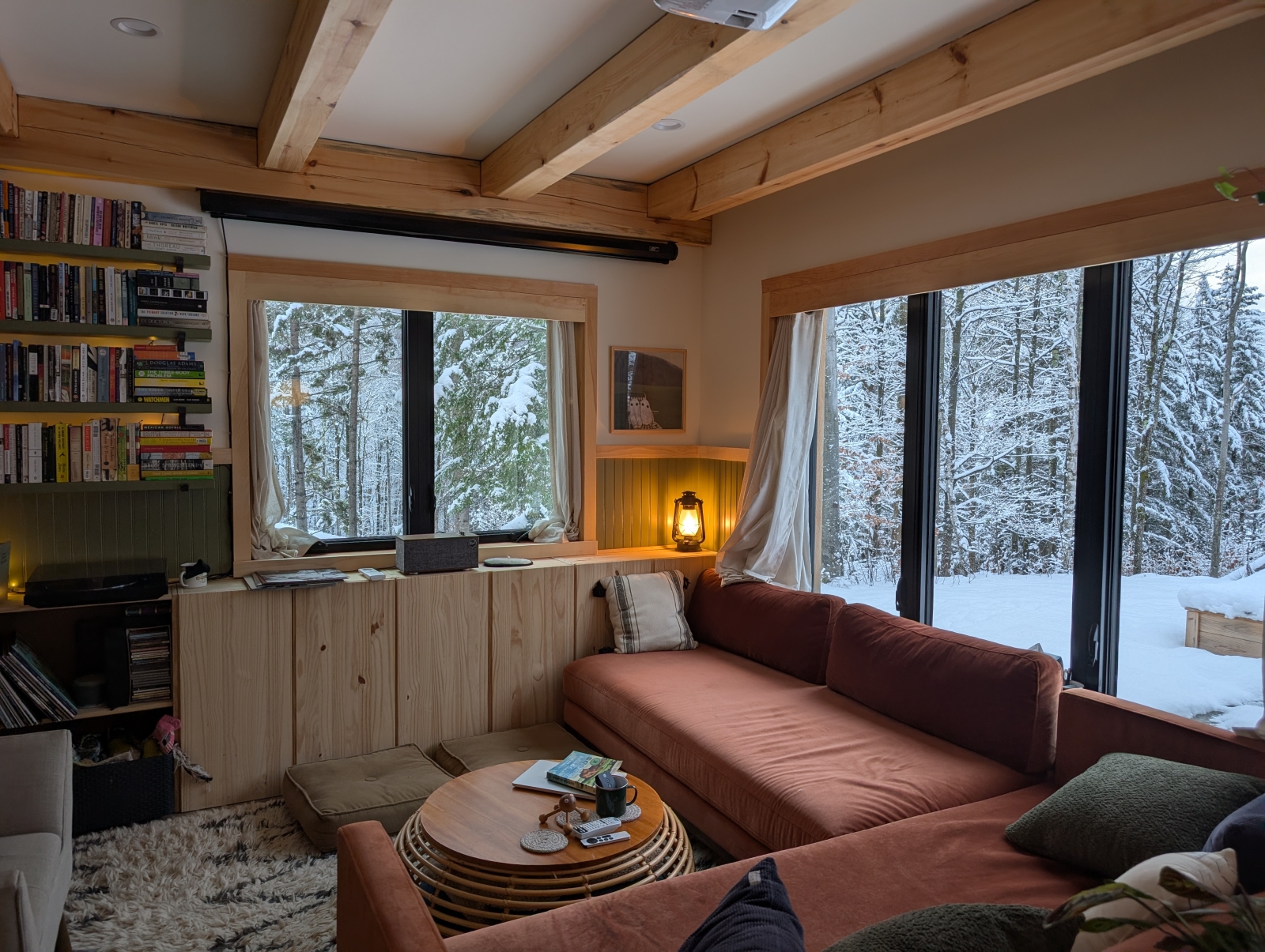 Cozy in the winter snow