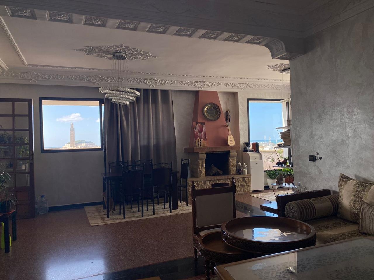 Spacious two-bedroom apartment with panoramic views in central Casablanca