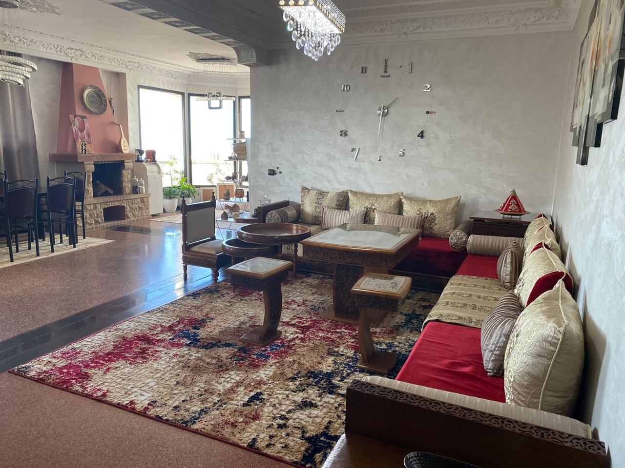 Spacious two-bedroom apartment with panoramic views in central Casablanca
