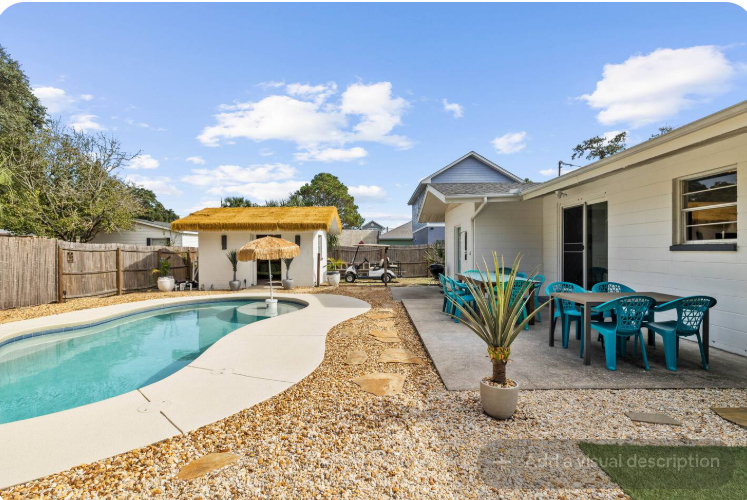 Perfect Beach House. Big yard with a Pool. Tiki Theme. House Panama City Beach FL United States