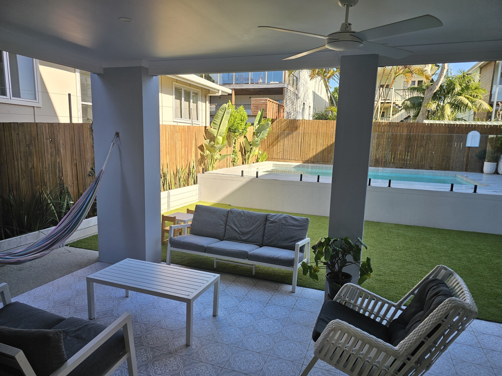 Modern family home walking distance to one of the Sunshine Coasts best family friendly beaches.
