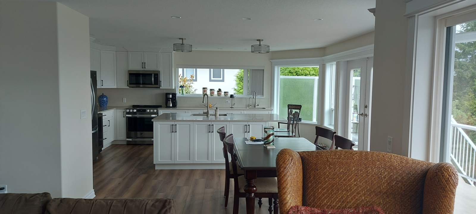 Relax with an ocean view and watch the eagles fly while sitting  on a beautiful sundrench deck.