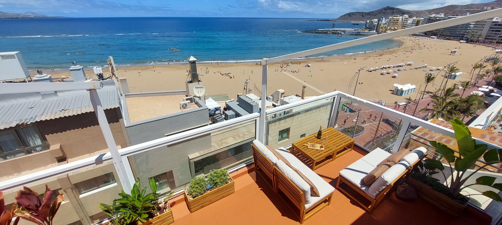 Penthouse d’une chambre avec vue sur la plage de Las Canteras