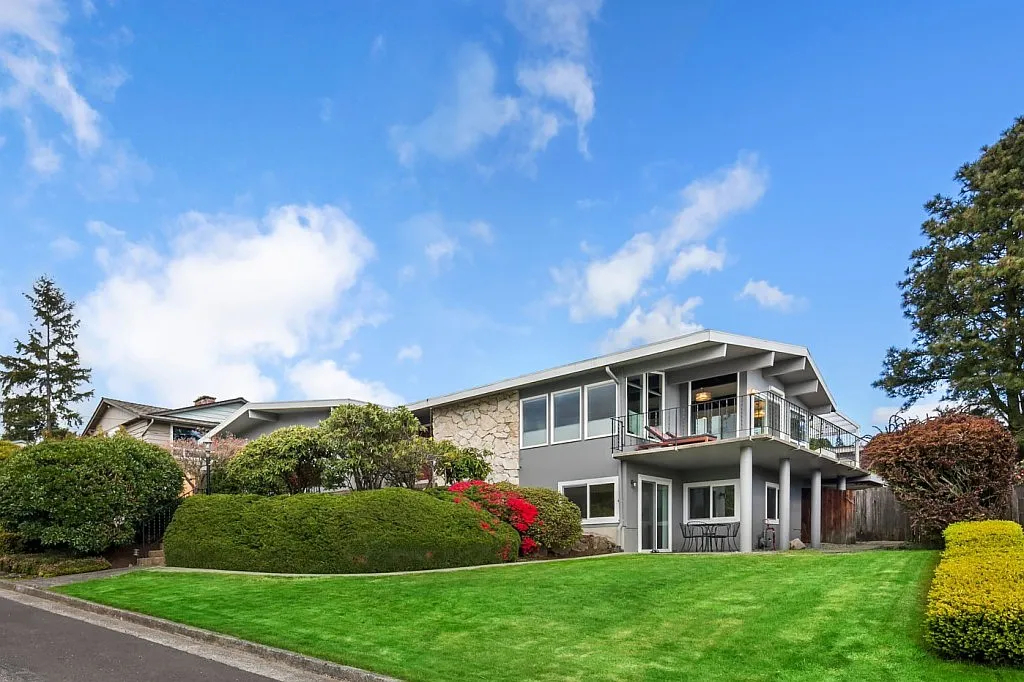 Mid century oasis with view of the Puget Sound
