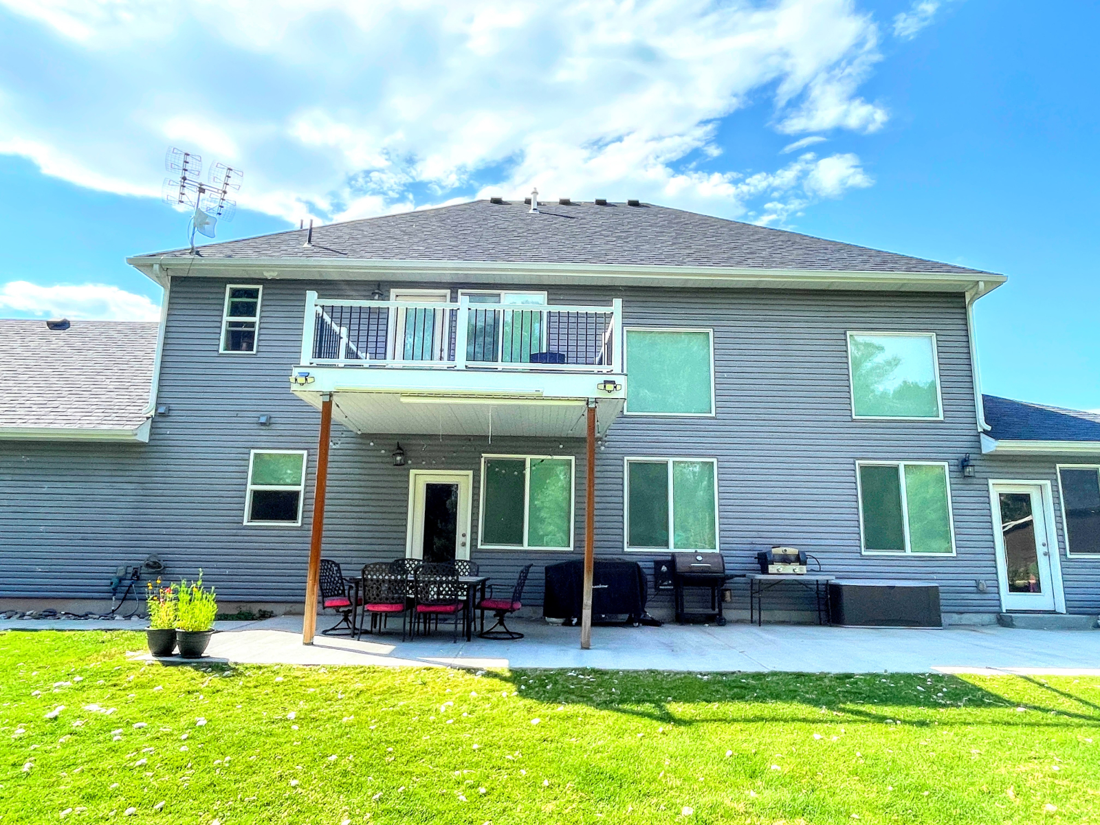 Large patio area, partially covered, plus deck off the 2nd master above!