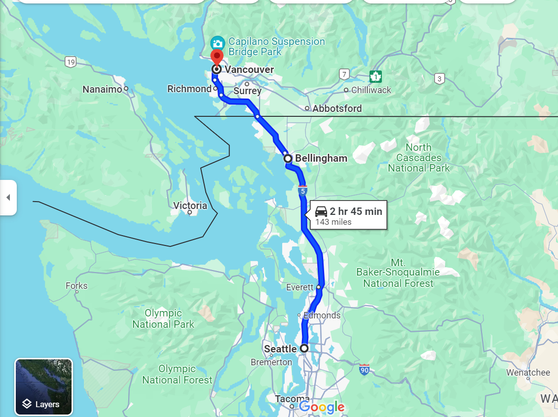 Entre Vancouver et Seattle