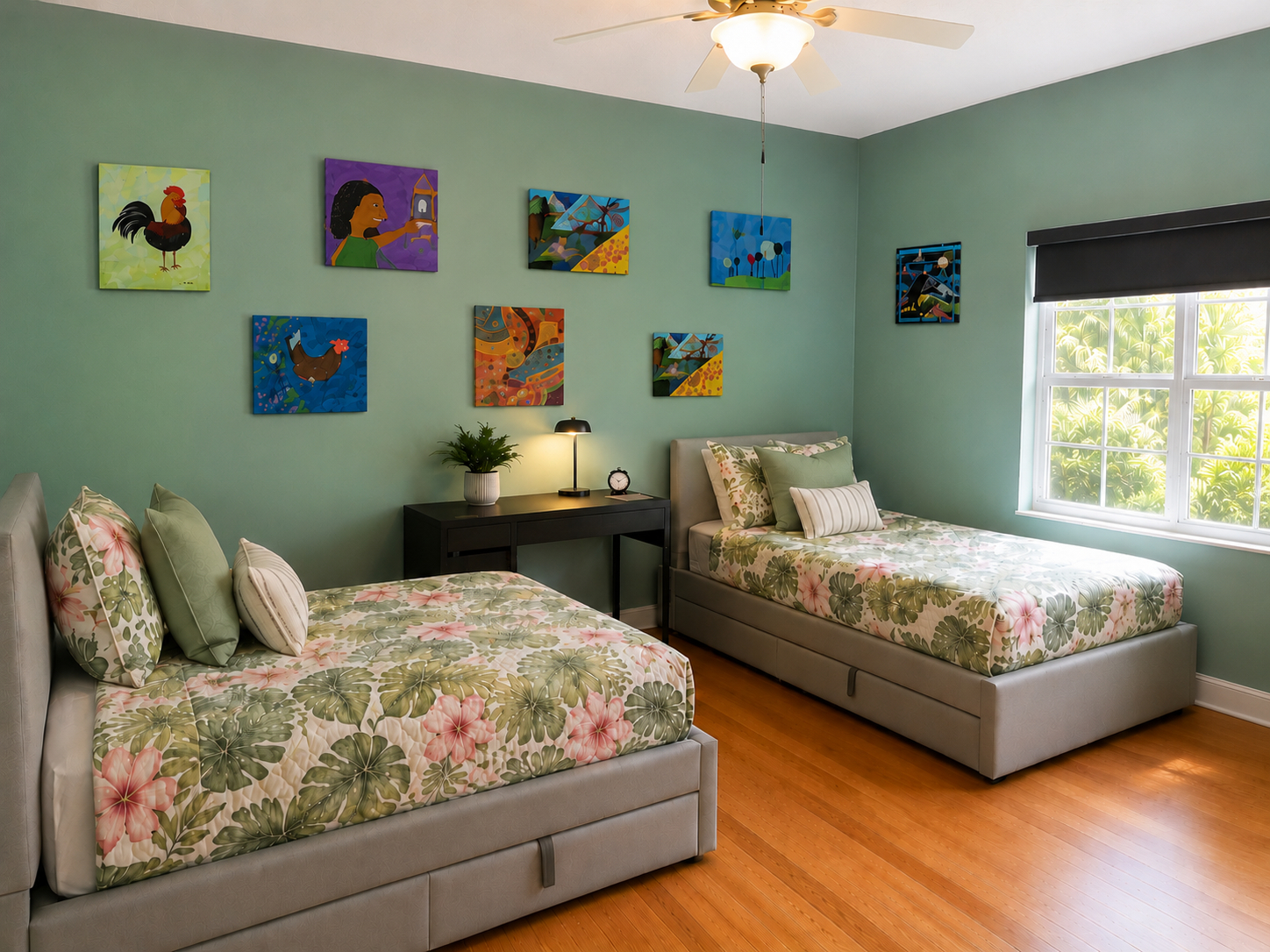 Our sons’ fun, kid-friendly bedroom has both a twin bed and a full-size bed, along with lots of toys and games to enjoy. It’s a great space for kids to play, relax, and feel right at home during their stay.