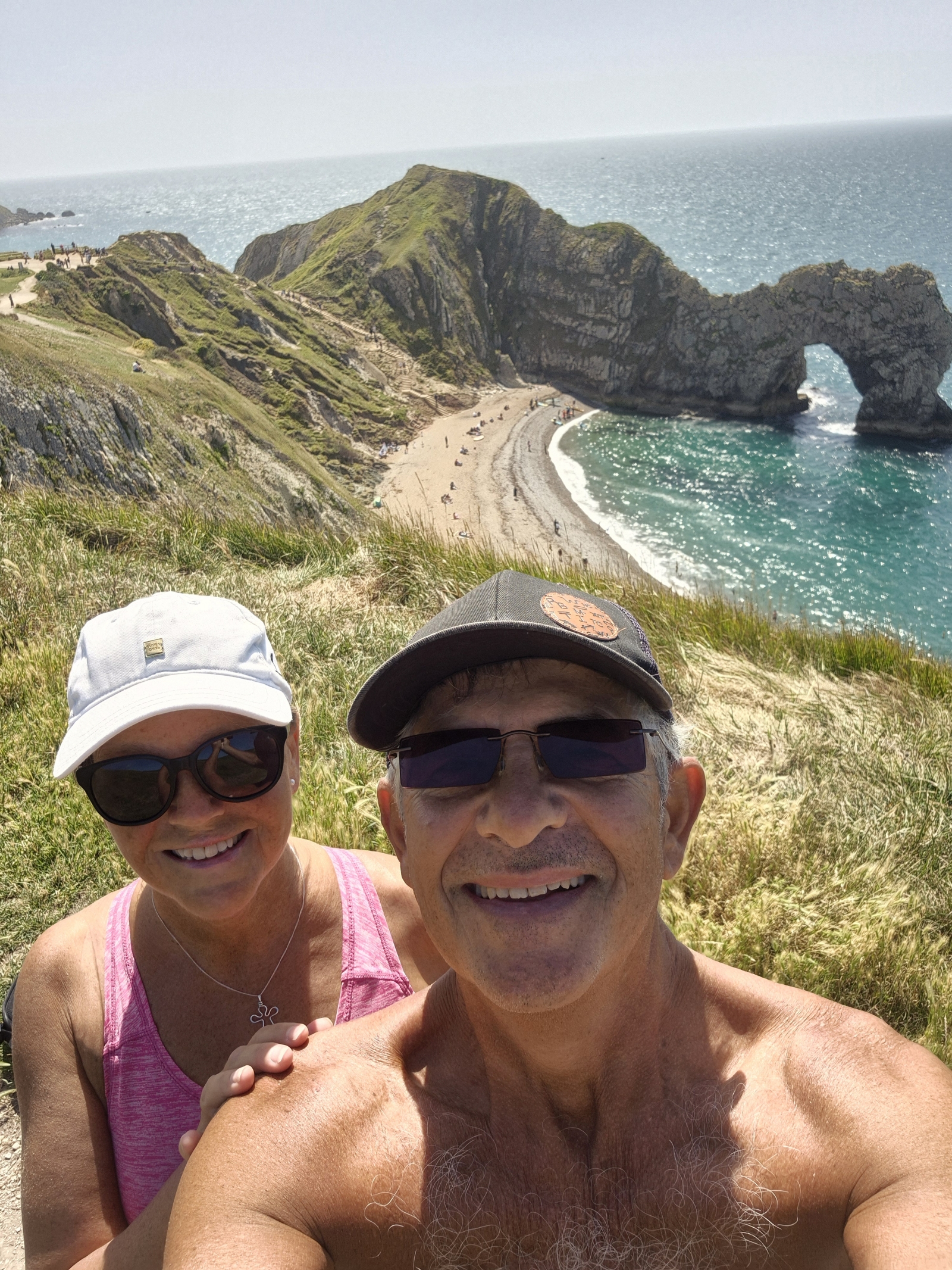 Happy walkers ( David and Jeanette) reached Durdle door.