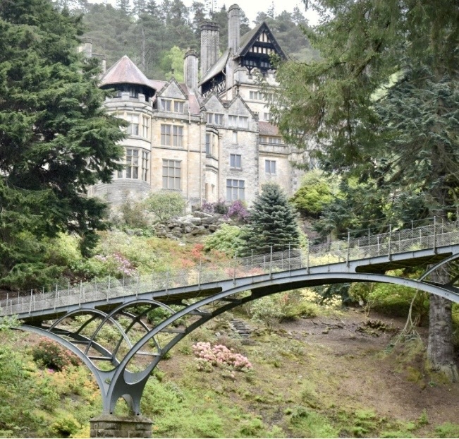 Cragside, National Trust property. The first house to have lights powered by hydroelectric.