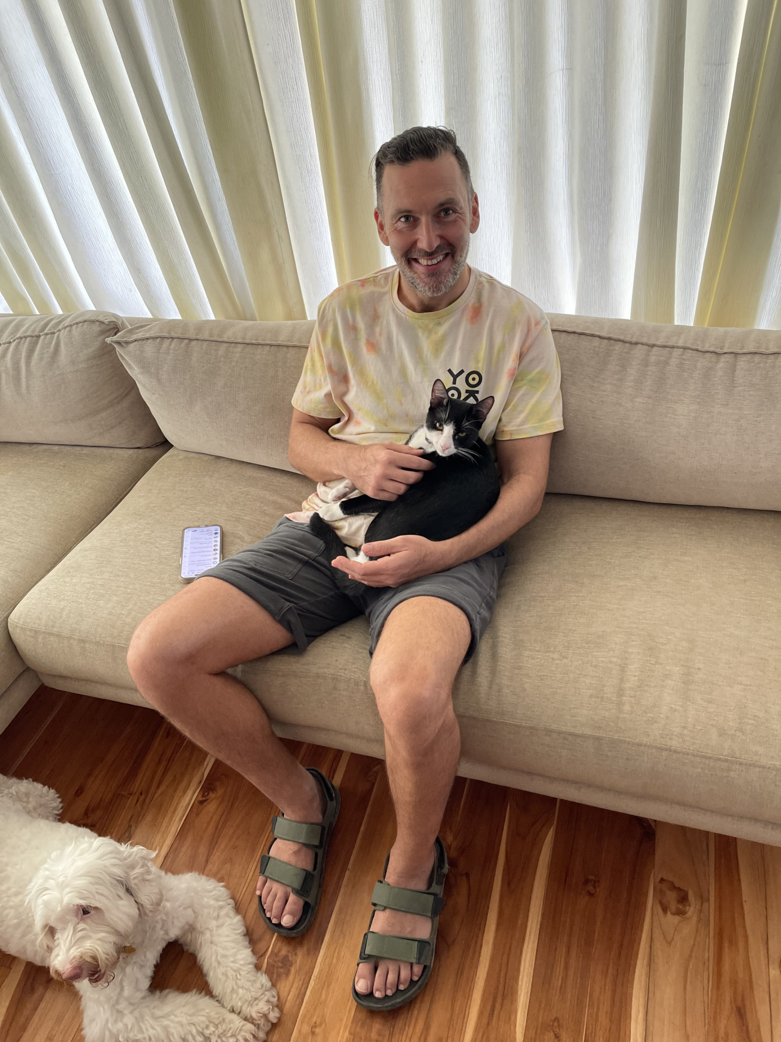 con Lola🐩 y Moshé🐈 ⬛