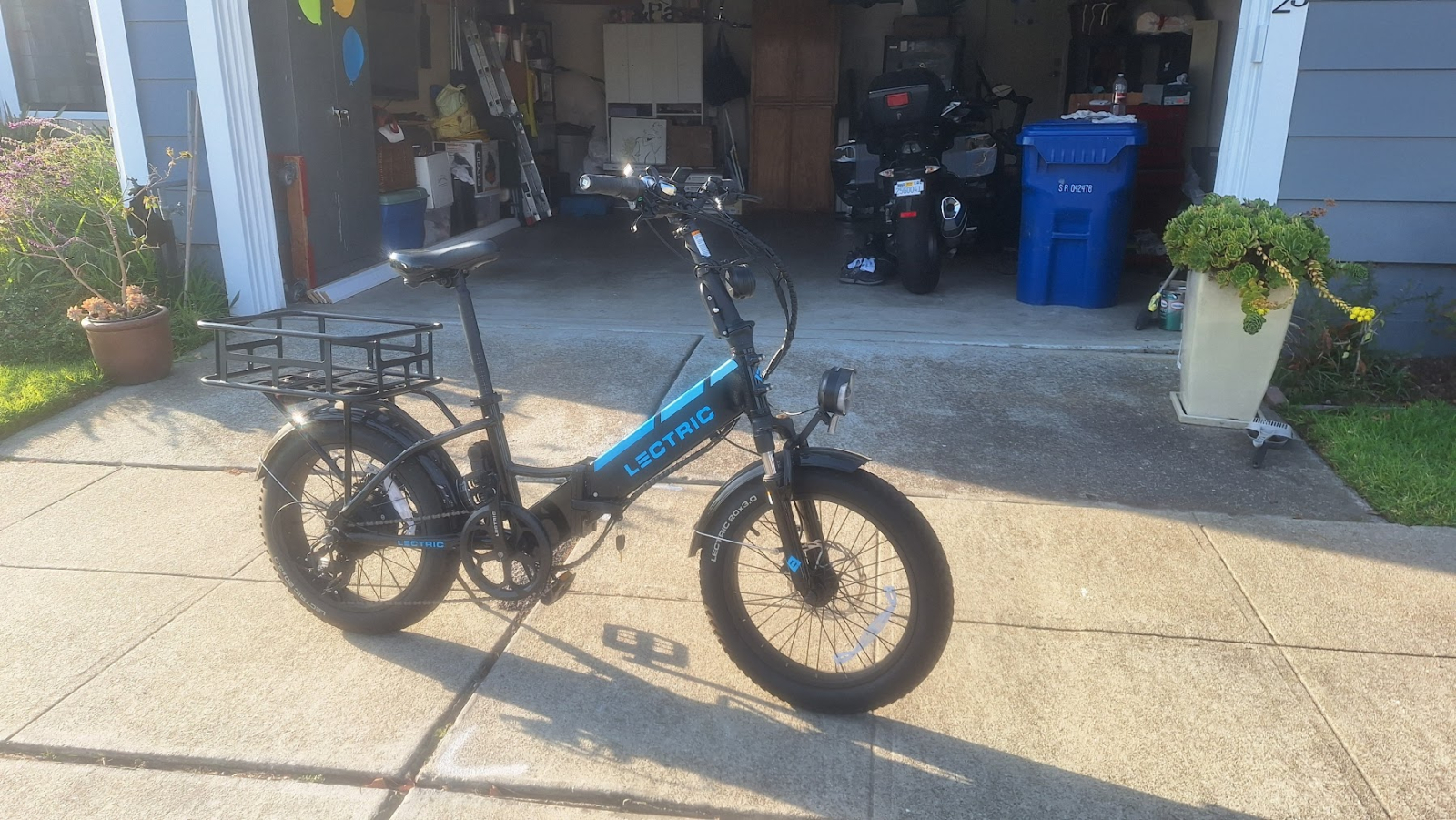 E-Bike. Lots of bike lanes around here. Don't need to always get in the car.