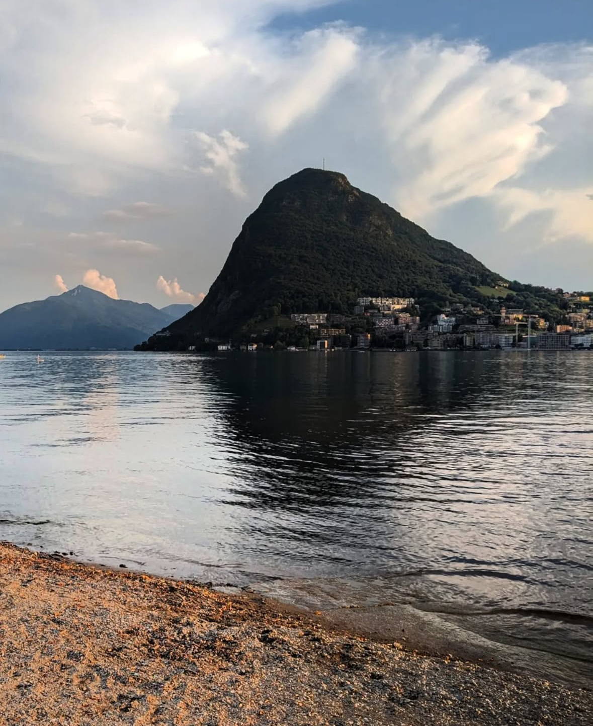 Great swimming spot and view of Monte San Salvatore