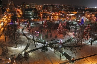 Victoria Park - Blick auf den Winterabend