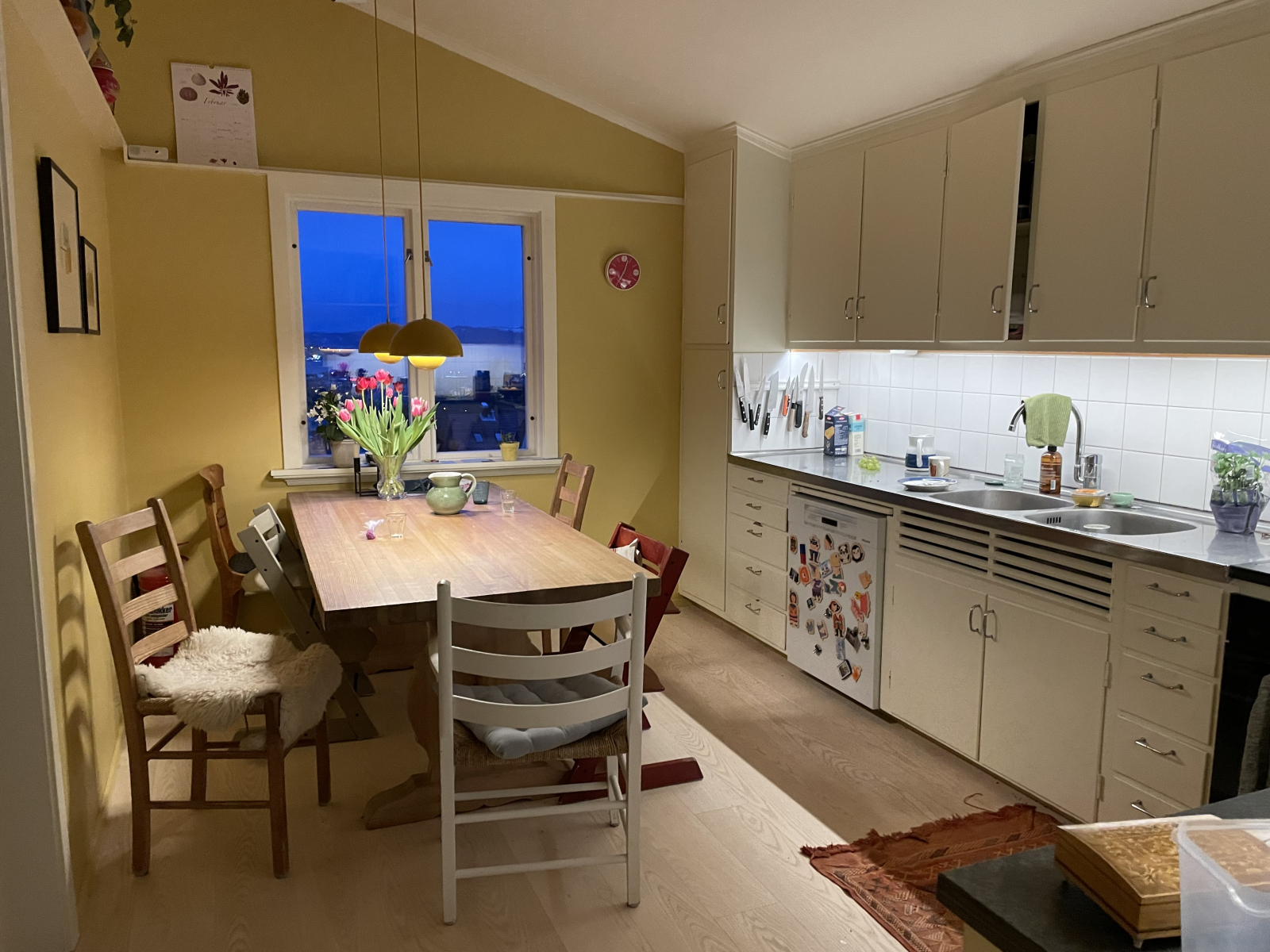Kitchen with a view of Trondheim and the fjord.