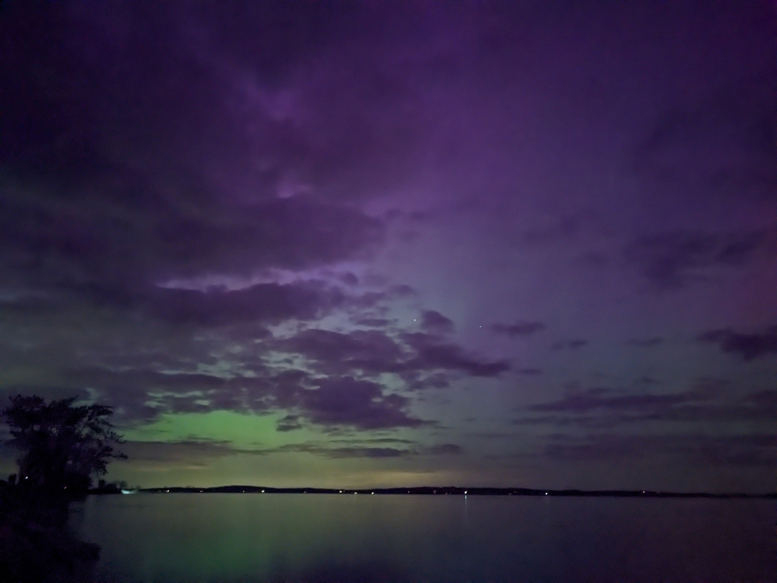 The Northern Lights over Lake Champlain