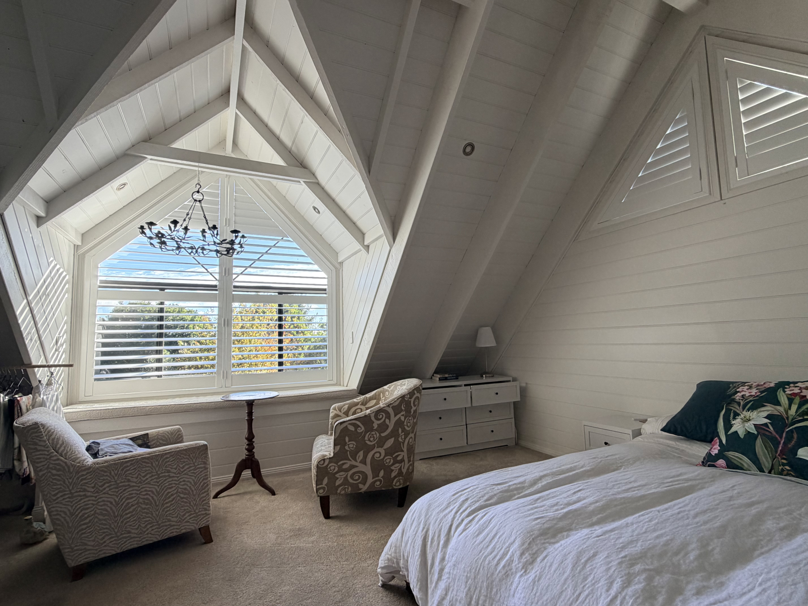 Sunny window seat in main bedroom