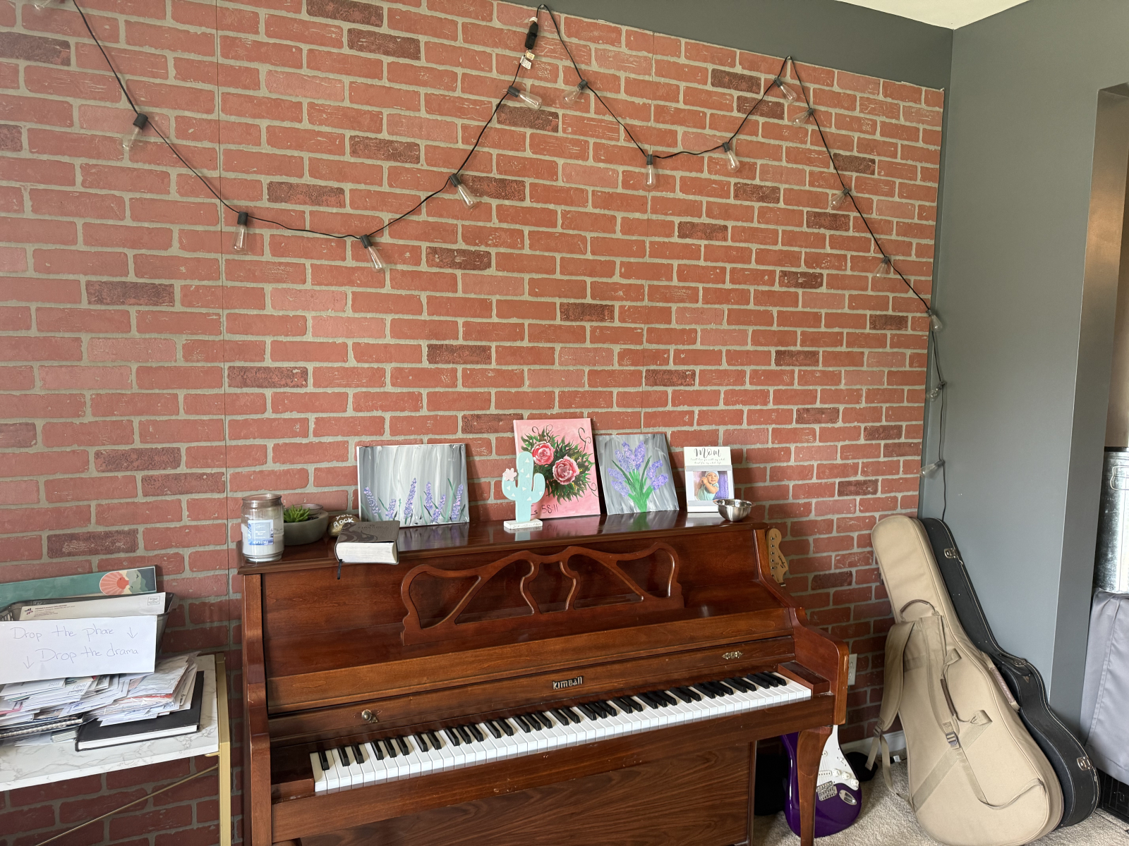 front music room with desk