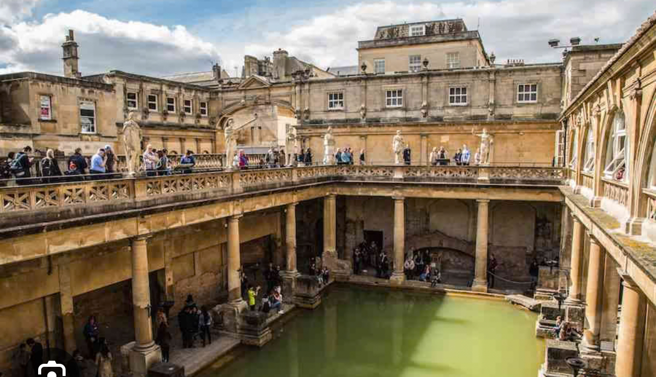 The famous Roman Baths a 20 minute walk , grand public bathing complex served as a social and religi ...