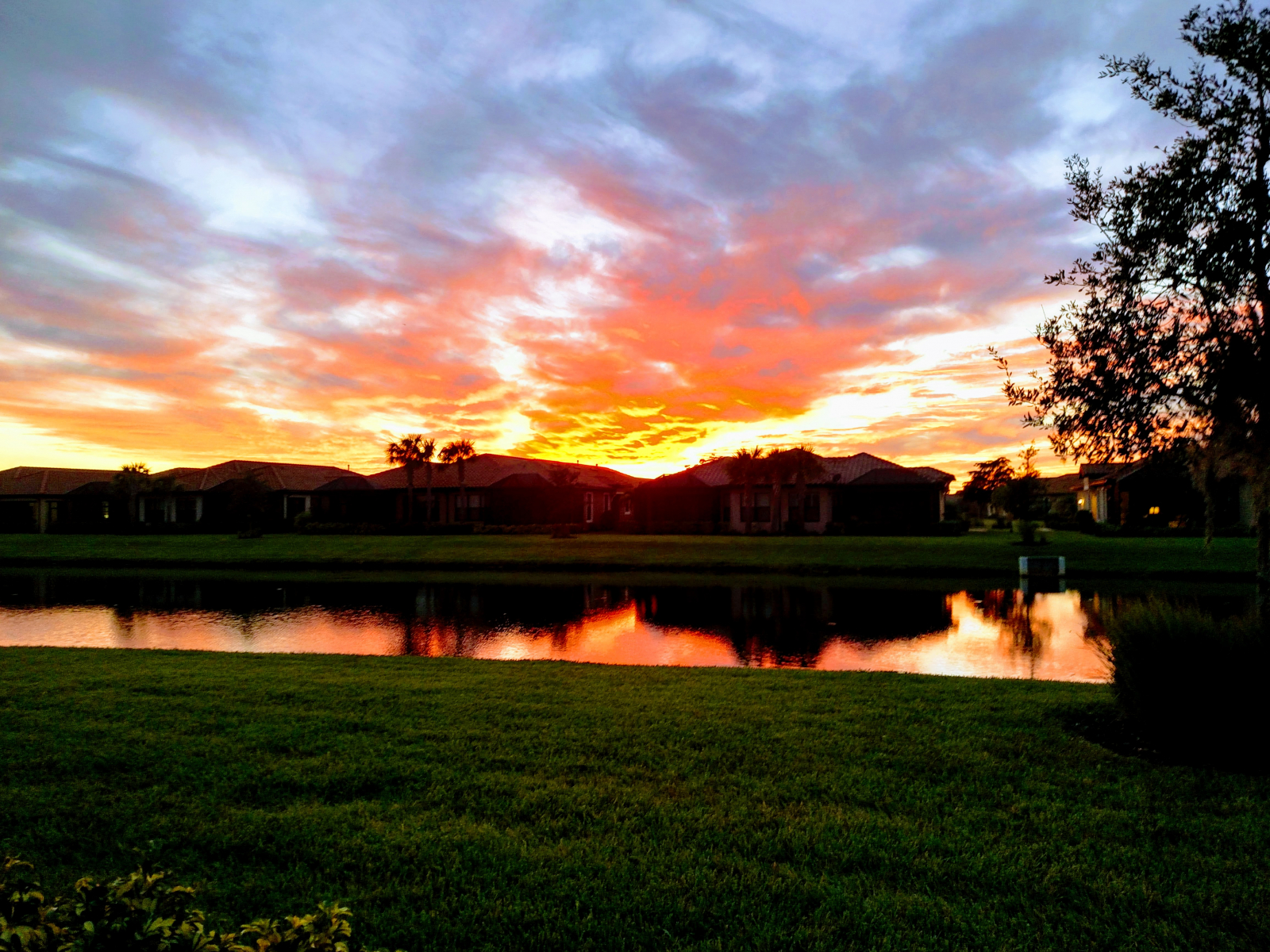 Orange sunset from our lanai.