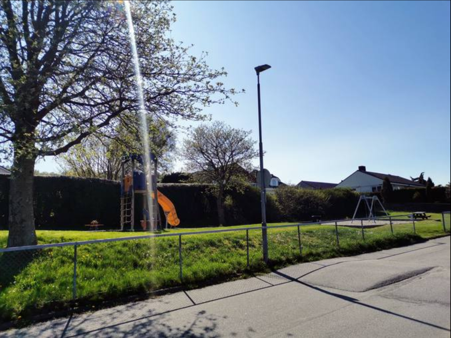 Playground across the street. Very little traffic here