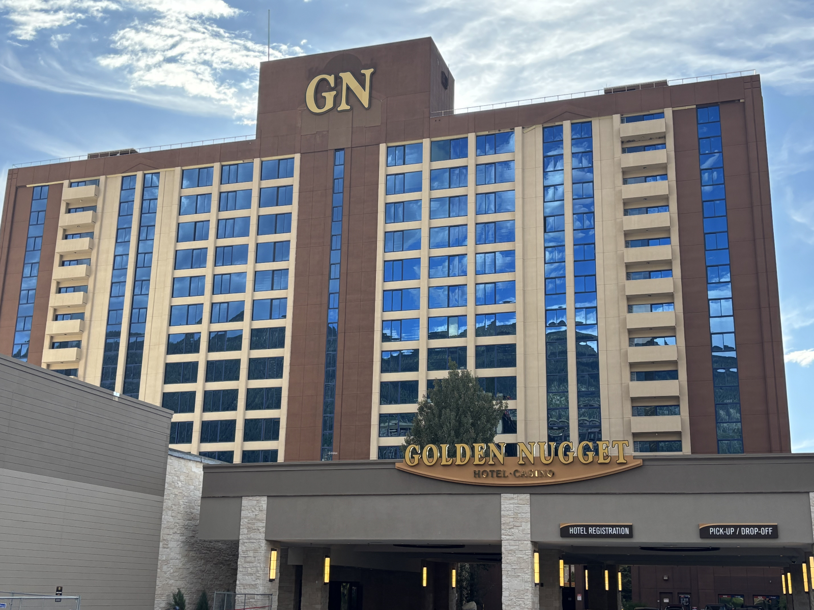 Nevada side: Golden Nugget, closest Tesla supercharger