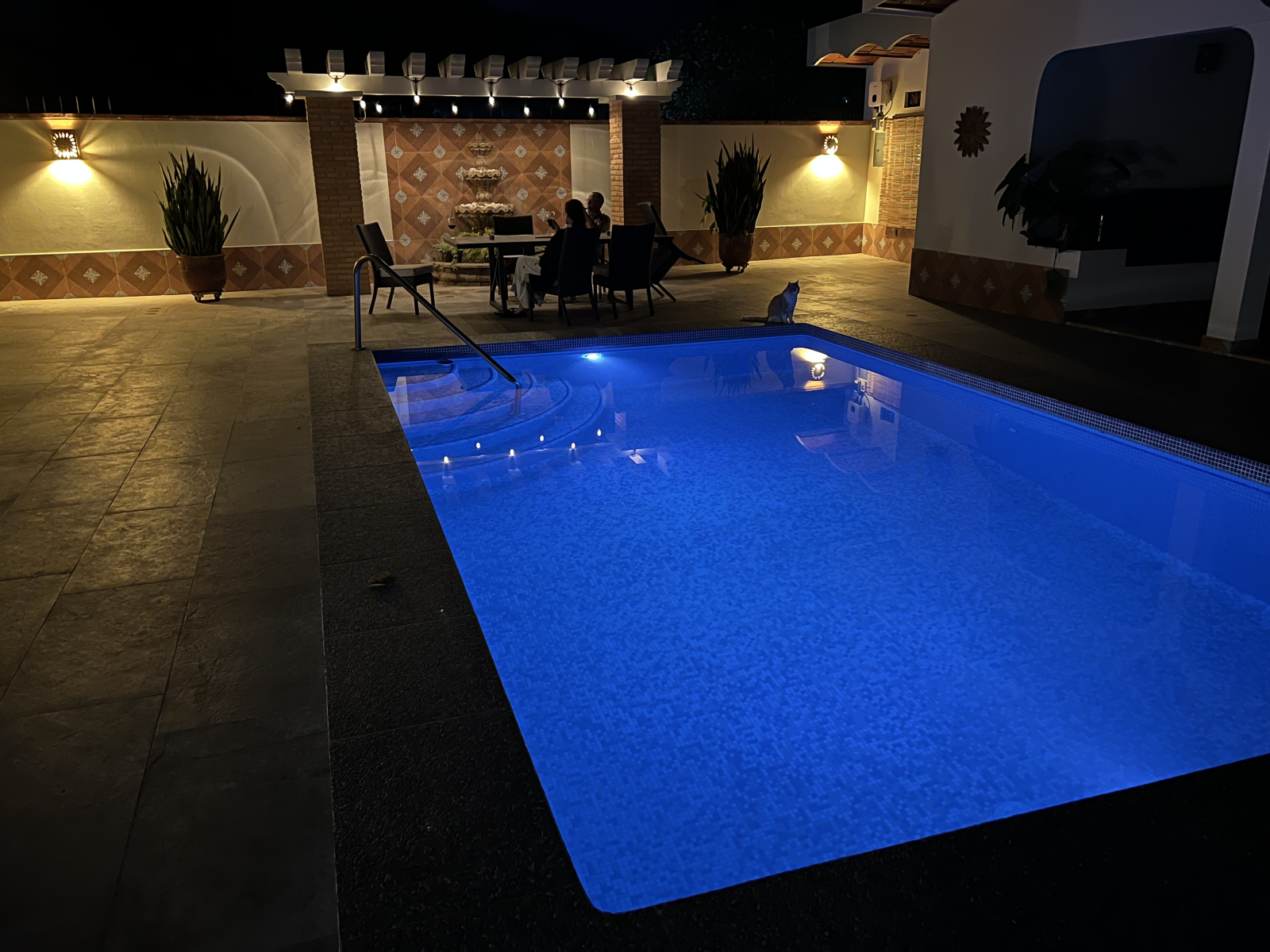 The pool at night