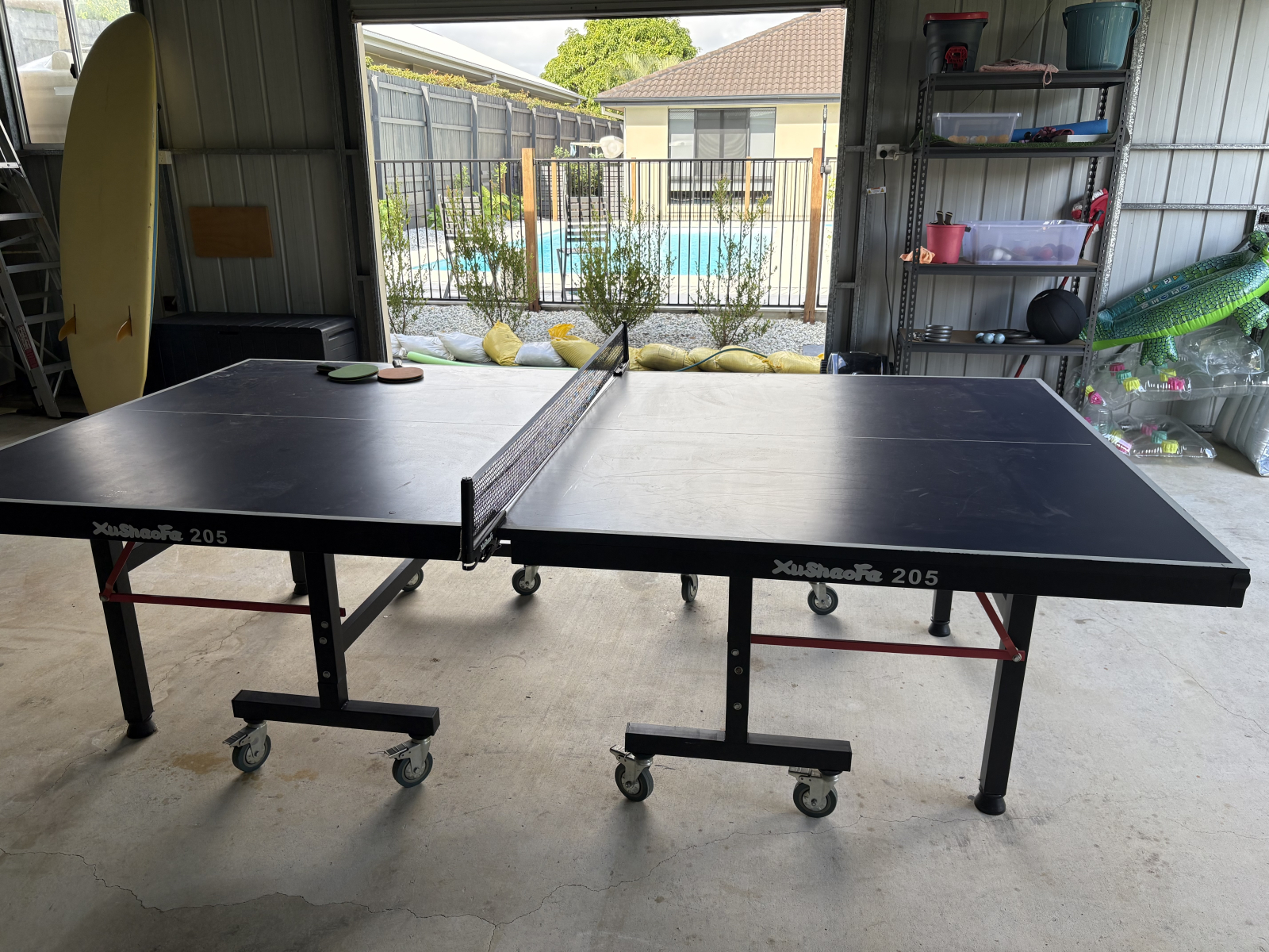 Table tennis available in the shed