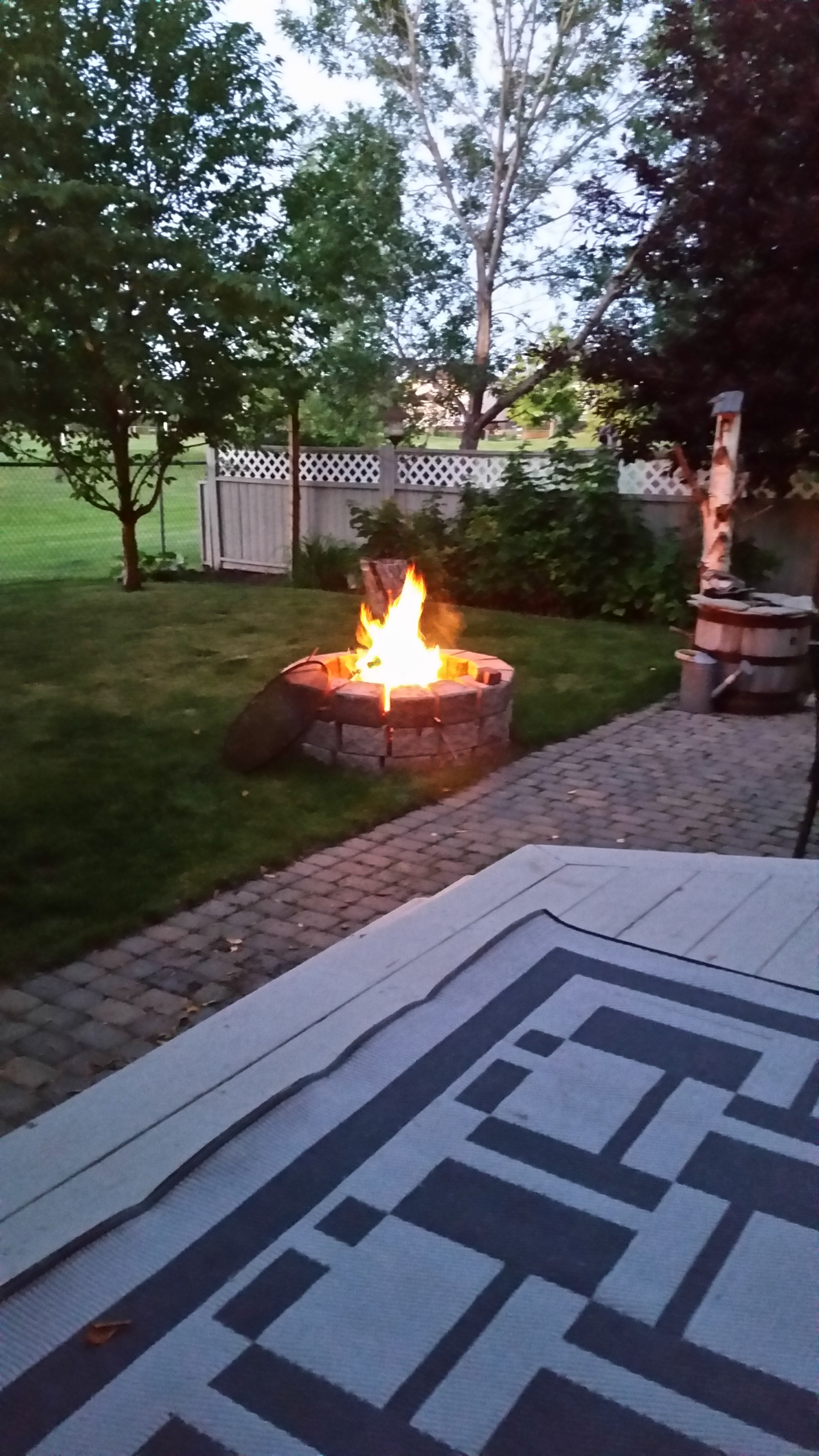 Back yard fire pit.