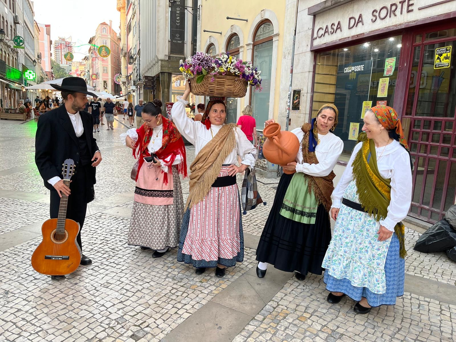 Folk performers getting ready to give a free concert downtown