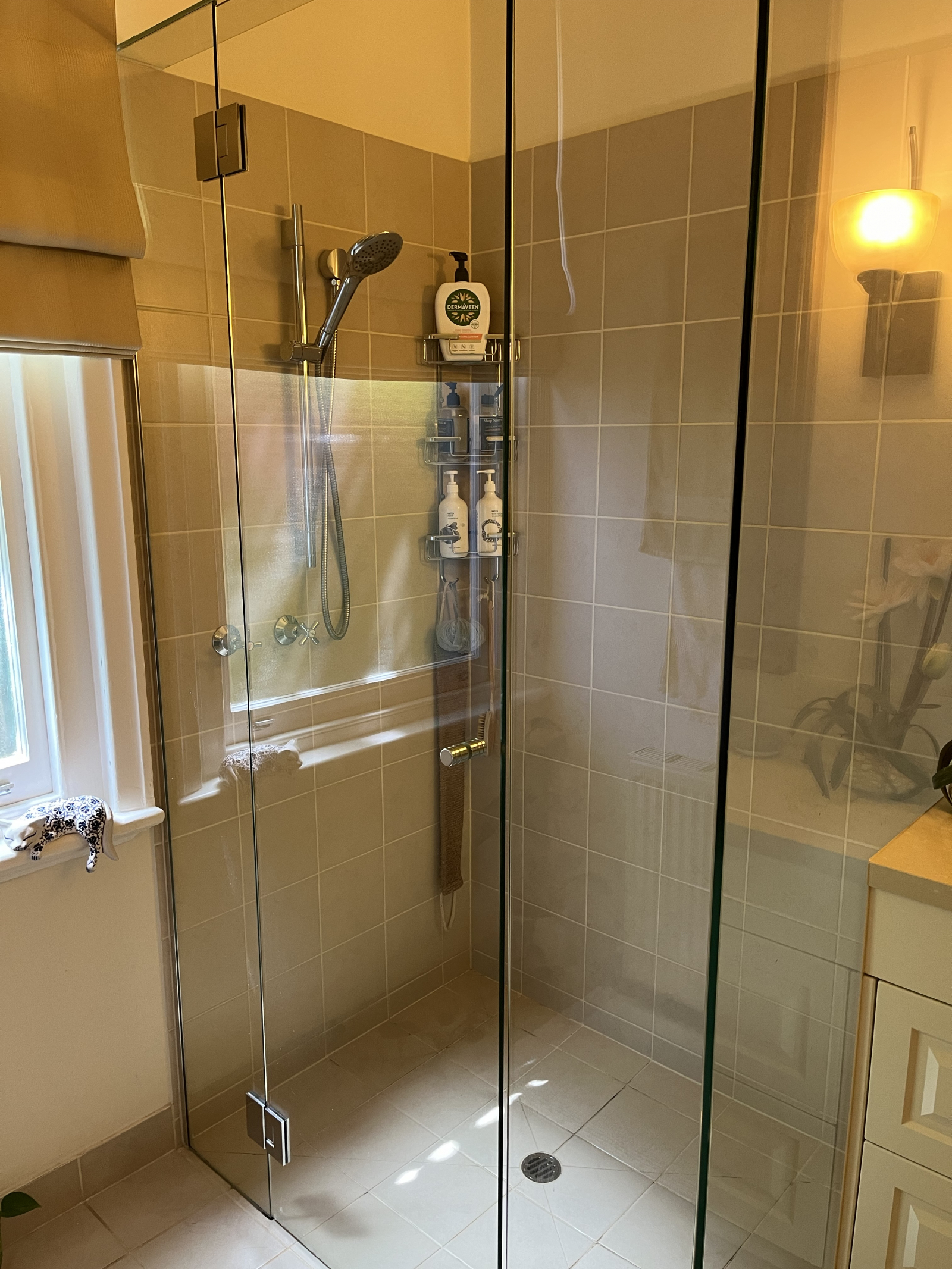 Bathroom has a double shower (but no bath - a nod to drought-prone Australia!)