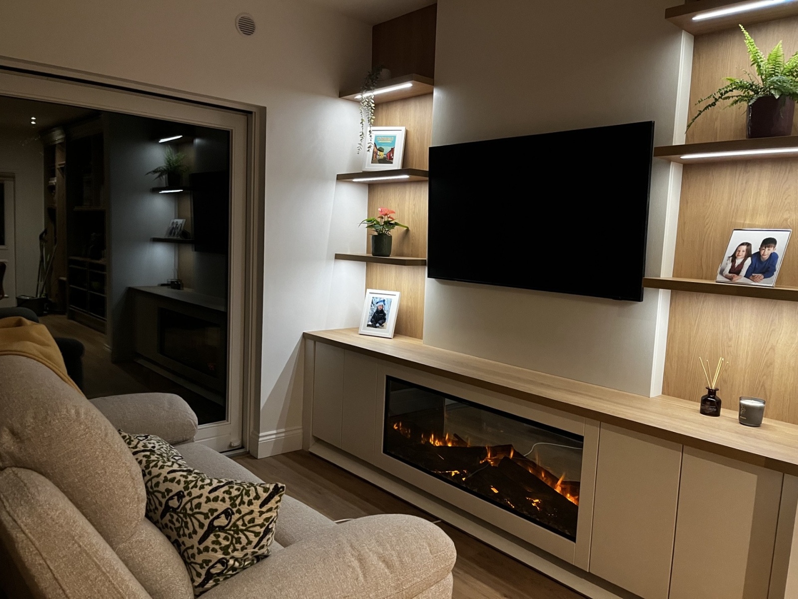 TV area in kitchen