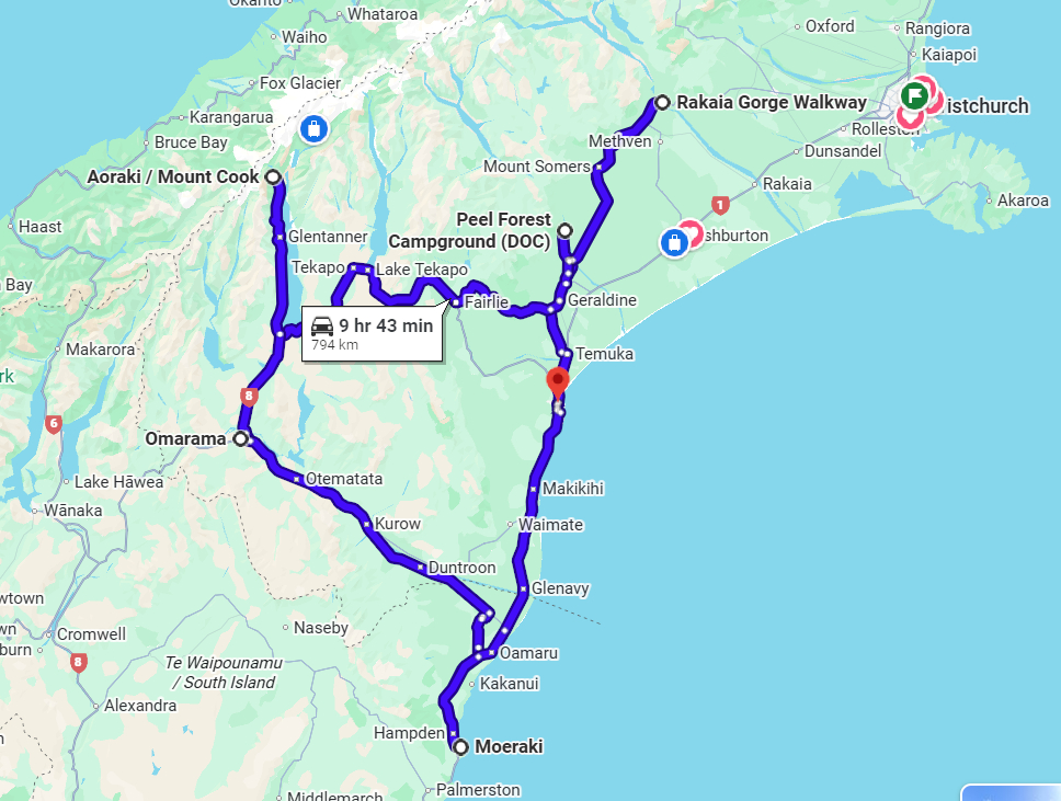 An idea of some of the places you could explore from Timaru. This is a guide of the distance that is ...