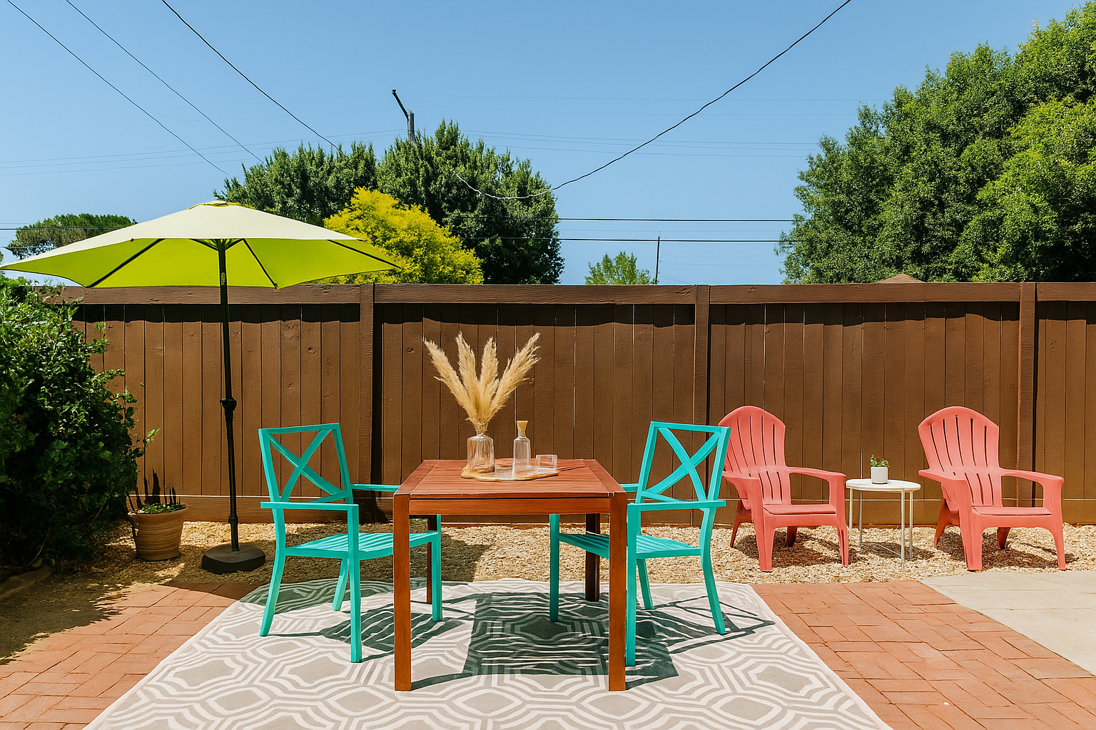 Back yard patio area