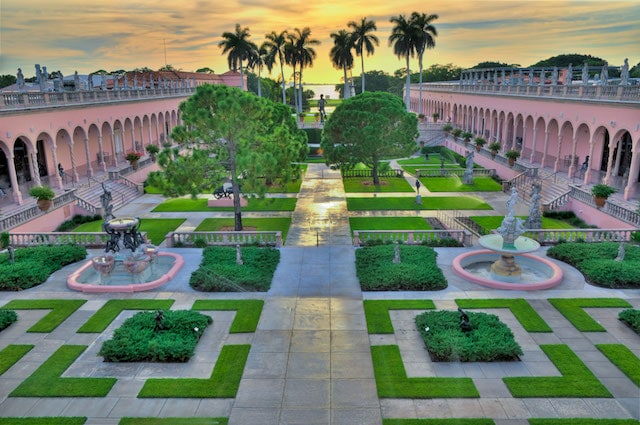 Ringling Museum complex. Classic and Asian art, John and Mable Ringling mansion (Ca'D Zan), Circus Memorabilia Museum and Tibbals Museum of Circus Miniatures.