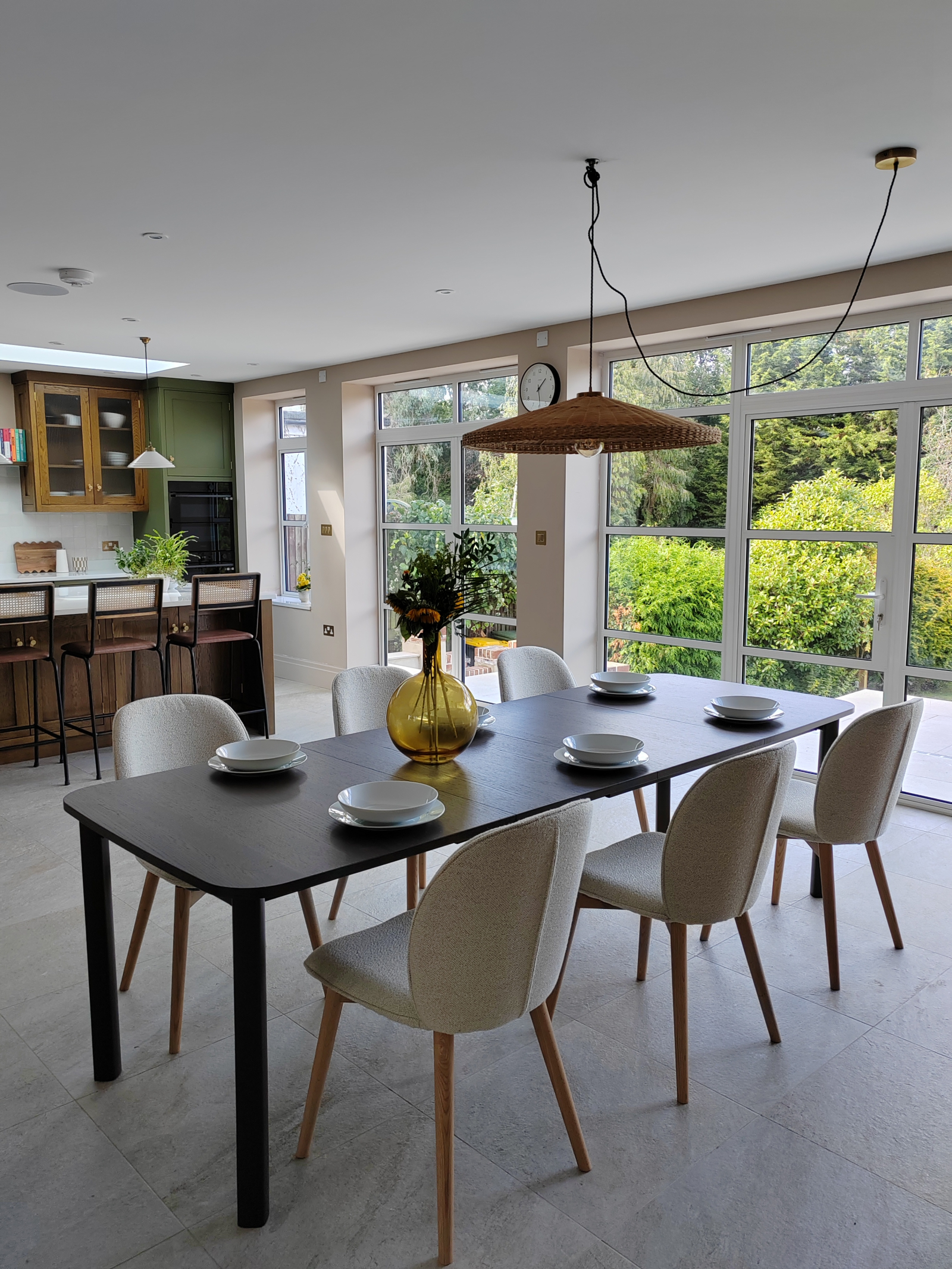 Dining space in open plan living room