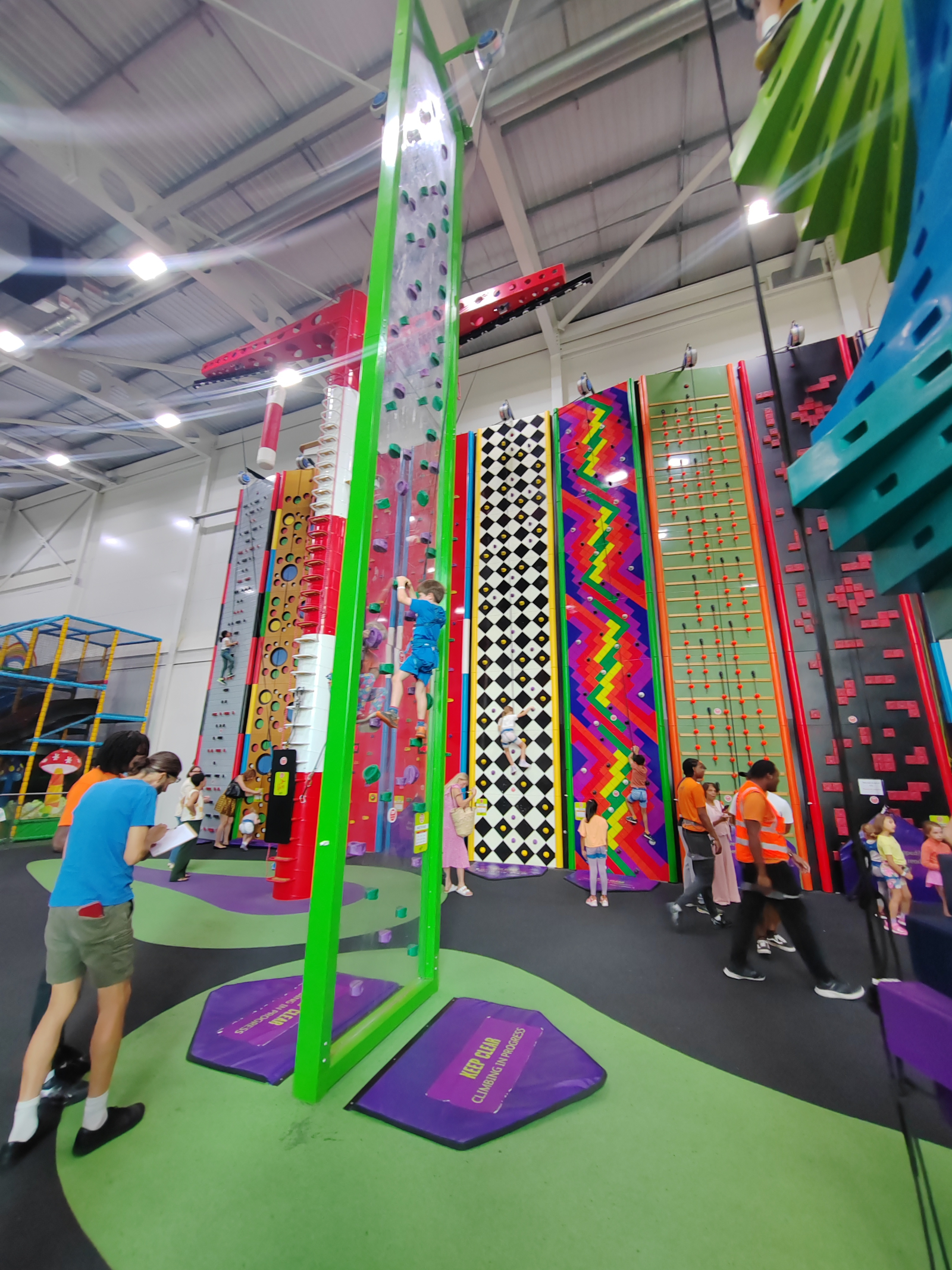 Several soft play and climbing centres near by for rainy days