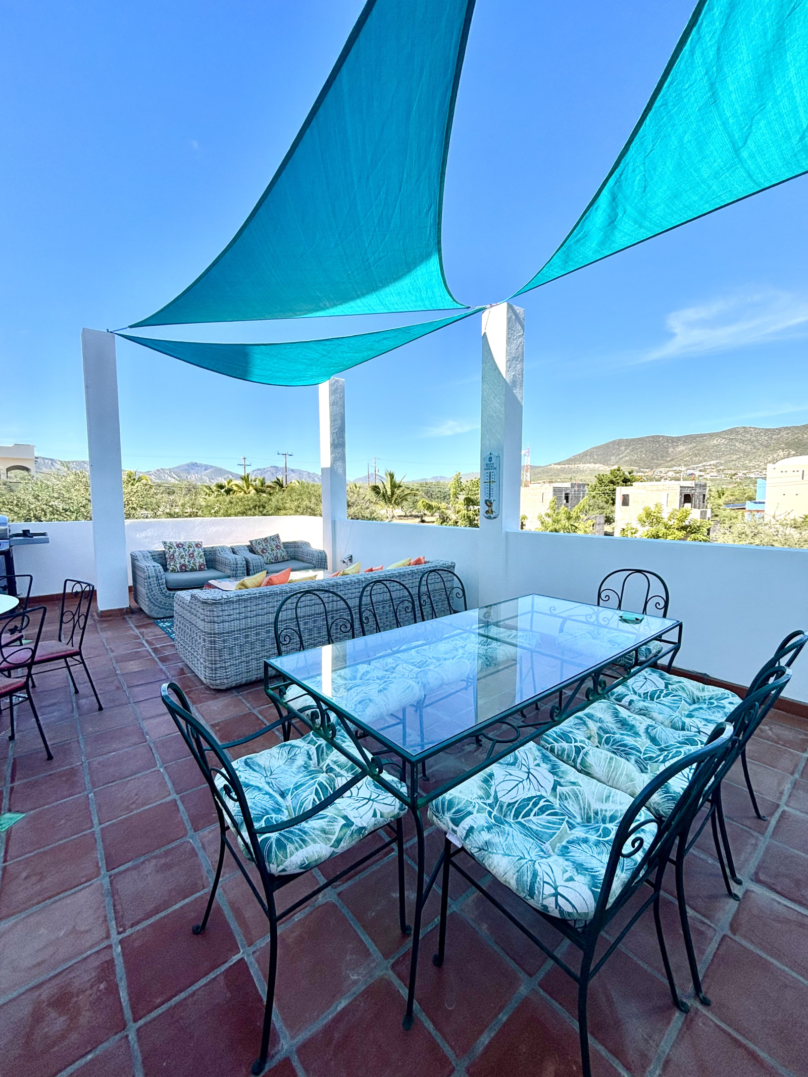 One of three outdoor living spaces at main house